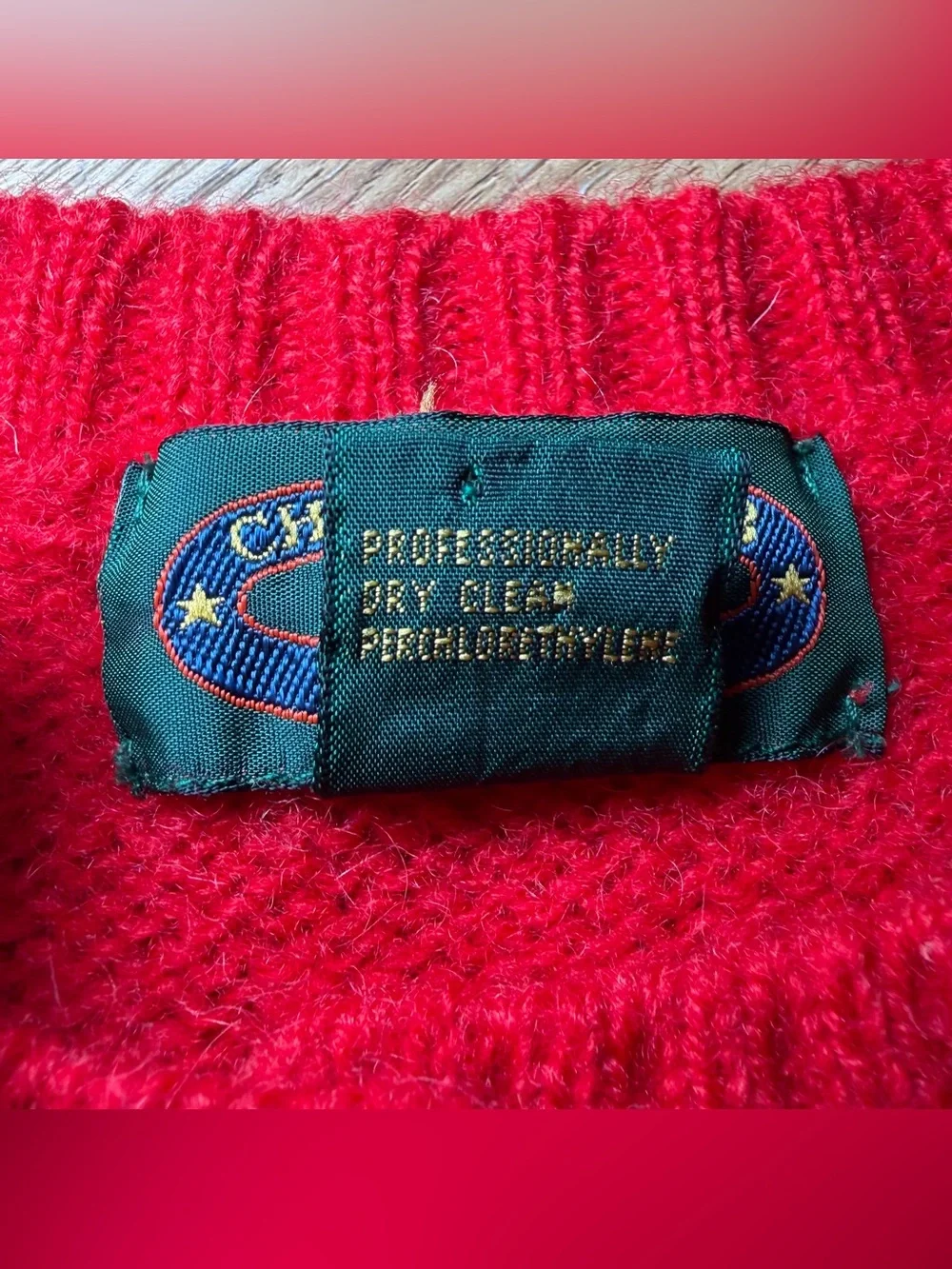 Vintage Charter Club 97% Wool Cardigan Christmas Sweater Women SMALL Red